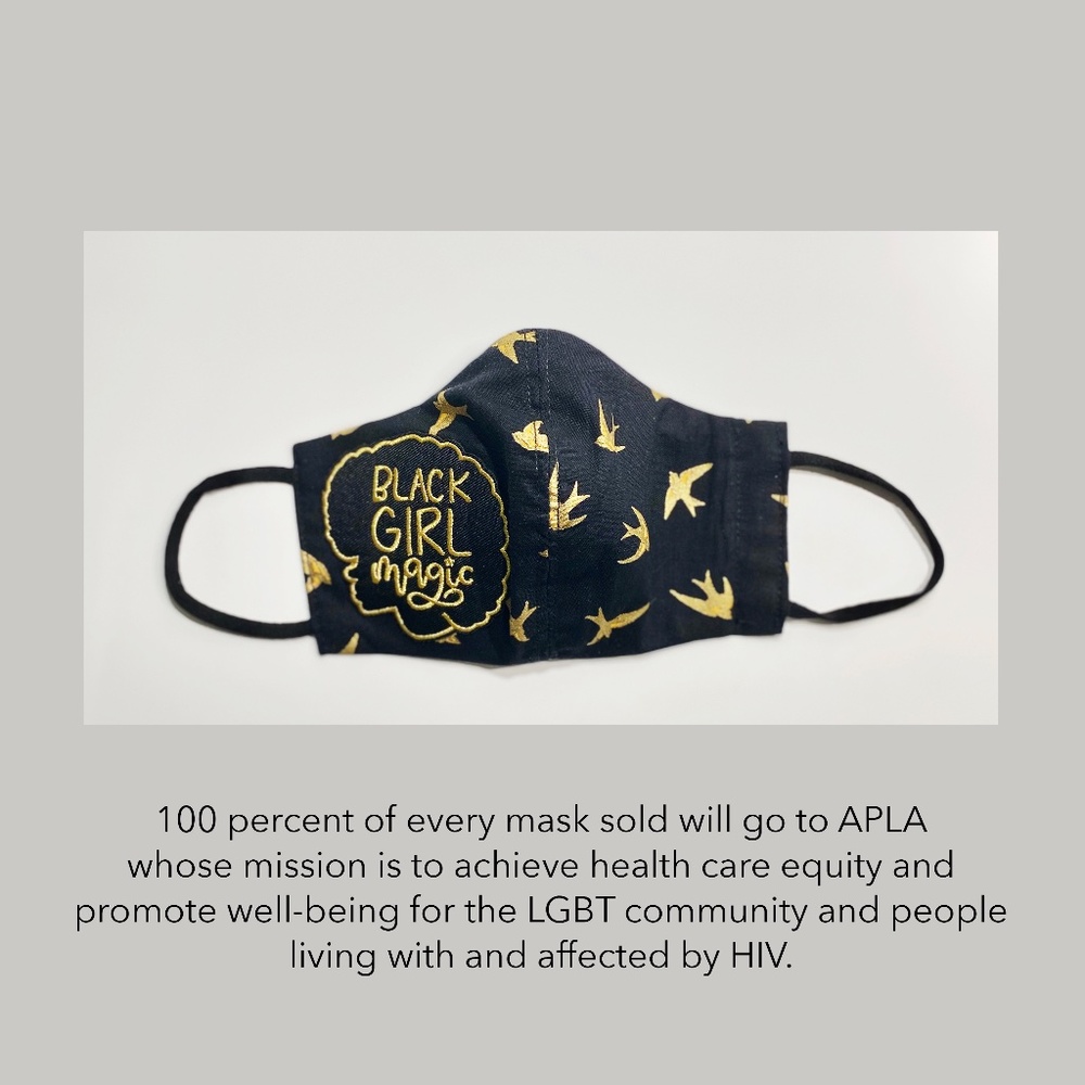 Face Mask (Reversible) Black Girl Birds/Butterfly